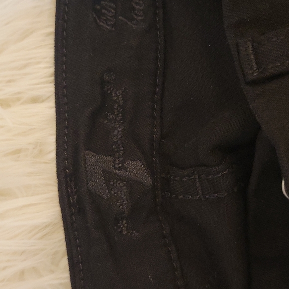 7 For All Man Kind Slim Illusion High Waist All In Luxe Black Jeans - Picture 12 of 14